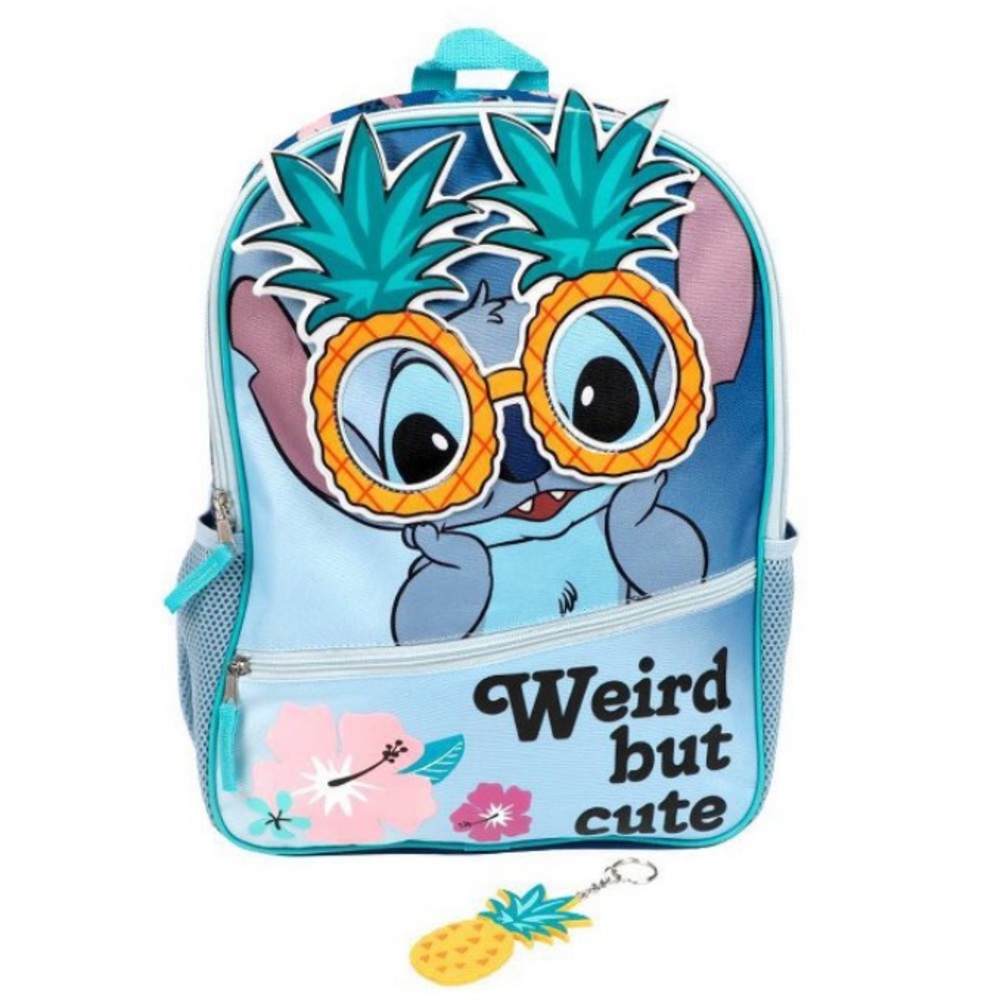 Disney Lilo & Stitch Weird But Cute Hawaii Flower Pineapple Glasses Bag Backpack